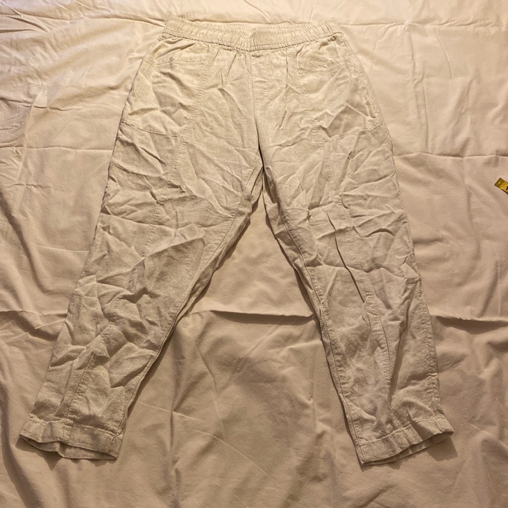 Old Navy Cropped Khaki Linen Pants